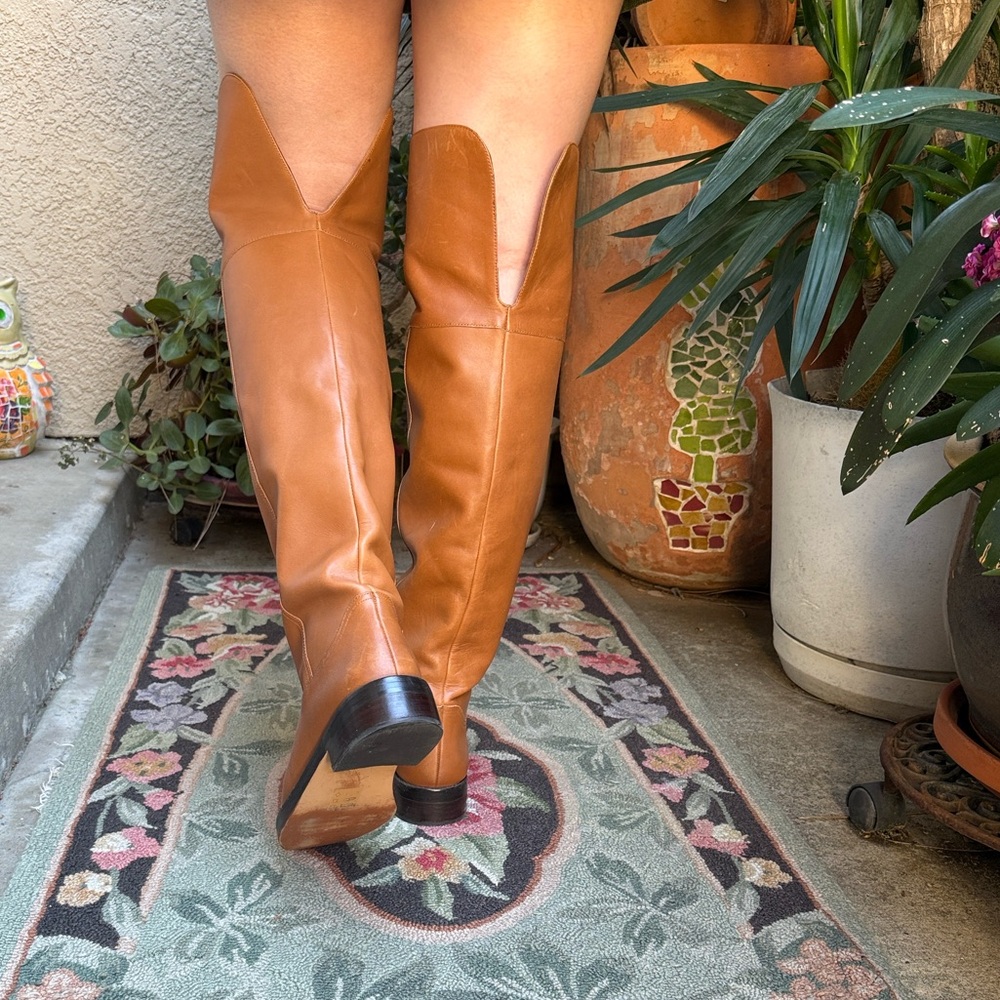 Orange J. Crew Over the Knee Leather Boots - Picture 10 of 16